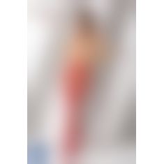 Сітчасті колготки-бодістокінги Passion S019 One Size, Red, імітація трусиків, відкритий доступ
