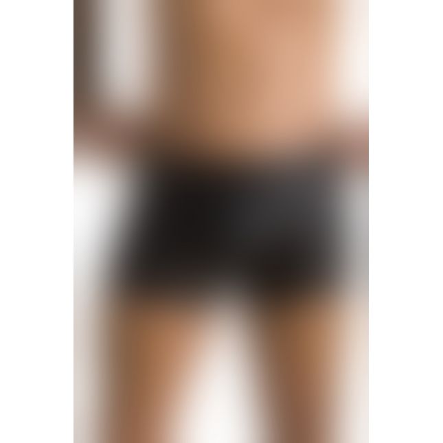 Мужские кожаные боксеры с молниями Passion 049 SHORT MATT S/M Black