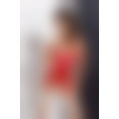 Корсет с пажами LORAINE CORSET red L/XL - Passion Exclusive, трусики