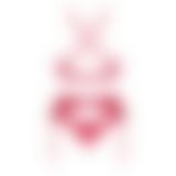 Комплект белья Obsessive Lacelove cupless 3-pcs set M/L Red, бюстгальтер, стринги, пояс для чулок
