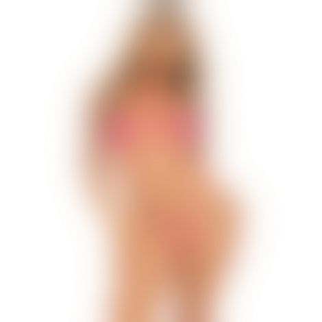 Боди-бикини Leg Avenue Wrap around bikini bodysuit, One Size, ярко-розовое, на завязках, со стразами
