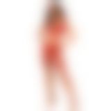 Комплект белья Obsessive Lacelove cupless 3-pcs set M/L Red, бюстгальтер, стринги, пояс для чулок