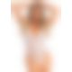 Leg Avenue Floral lace thong teddy OS White