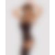 Бодистокинг Obsessive Bodystocking G310, XL/XXL, имитация пояса с чулками, круглые вырезы на ногах и