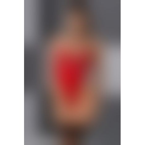 Боді з високим вирізом стегна Passion Exclusive AKITA BODY L/XL, red