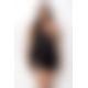 Мінісукня з екошкіри Passion Celine Chemise 4XL/5XL black, шнурівка, трусики в комплекті