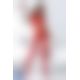 Бодистокинг Passion BS065 red, комбинезон, крупная сетка