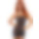 Leg Avenue Shimmer Sheer rhinestone tube dress OS Black/Silver