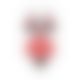 Полупрозрачное боди с кружевом Passion PEONIA BODY L/XL red