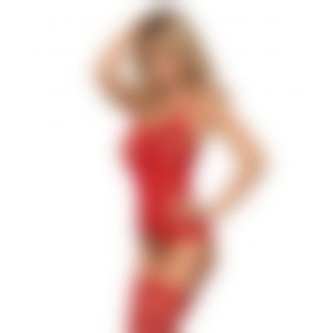 Бодістокінг - Obsessive F214 Bodystocking Red S/M/L
