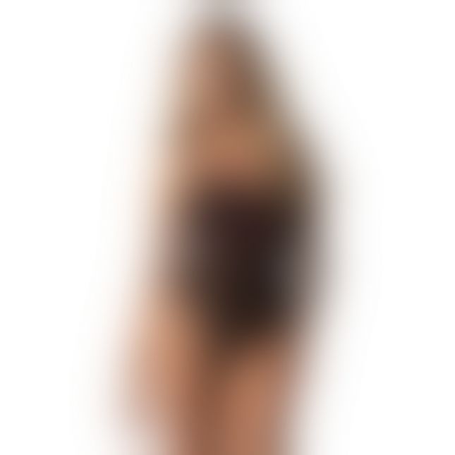 Боди Obsessive Novenes teddy, XS/S, прозрачное, чашки на косточках, декор в виде лент