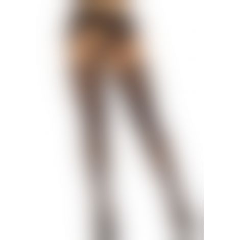 Комплект Leg Avenue Lace thigh highs & garterbelt, One Size, чорний, панчохи та пояс з пажами