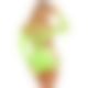 Мини-платье Leg Avenue Shredded cut-out mini dress Neon Green One Size