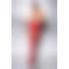 Еротичні колготки TIOPEN 006 red 3/4 (30 den) - Passion, з вирізом, імітація трусиків
