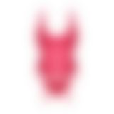 Прозрачный корсет Obsessive Lacelove corset XS/S Red, кружево, подвязки для чулок