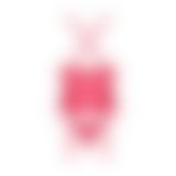 Прозрачный корсет Obsessive Lacelove corset XS/S Red, кружево, подвязки для чулок
