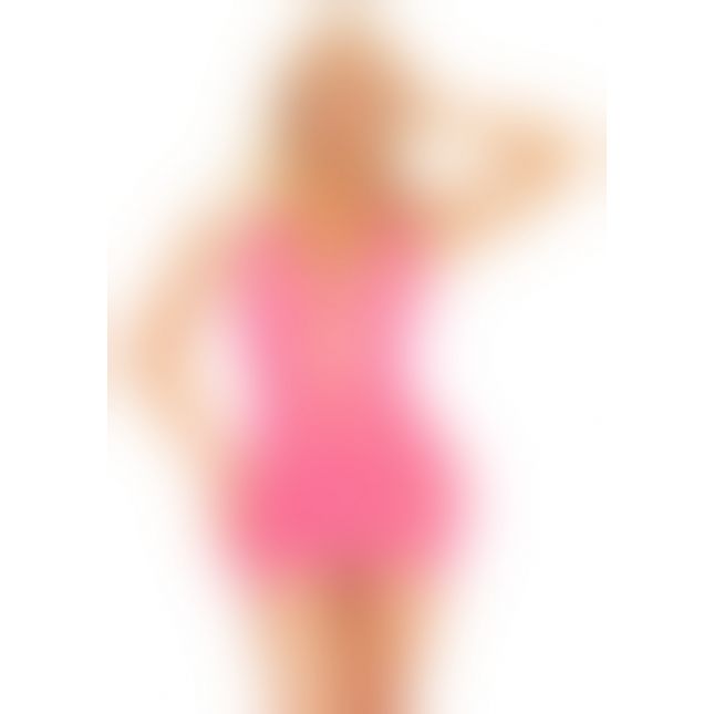 Сукня Leg Avenue Lurex Rhinestone Keyhole Halter Dress One Size Neon Pink