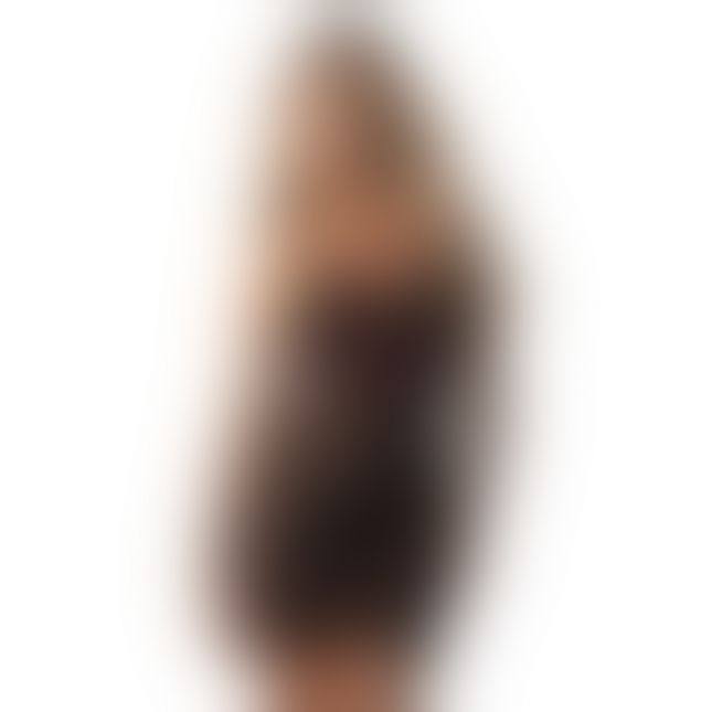 Пеньюар Obsessive Novenes chemise & thong, XL/2XL, облегающий, прозрачный, со стрепами, стринги в ко