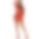 Leg Avenue Heart net mini dress OS Red