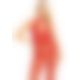Бодистокинг Leg Avenue Rhinestone Lace and Net Bodystocking Red One Size