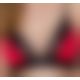 Еластичний топ з мереживом Passion PS001 TOP red-black, size M