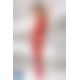 Бодистокинг Passion BS050 red, комбинезон, имитация чулок и пояса