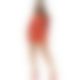 Leg Avenue Heart net mini dress OS Red