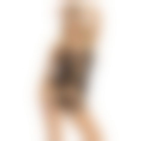 Комплект Leg Avenue Lace cami garter and G-string, One Size, черный, корсет с гартерами + стринги
