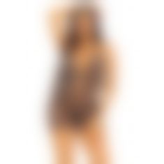 Сукня Leg Avenue Lurex Rhinestone Keyhole Halter Dress One Size Black/Silver