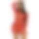 Leg Avenue Heart net mini dress OS Red