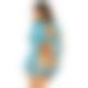 Бесшовное мини-платье Leg Avenue Long sleeve cut out mini dress One size Turquoise