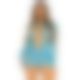 Бесшовное мини-платье Leg Avenue Long sleeve cut out mini dress One size Turquoise