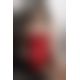 (SALE) Сорочка приталенная EVANE CHEMISE red S/M - Passion Exclusive, трусики, с кружевом