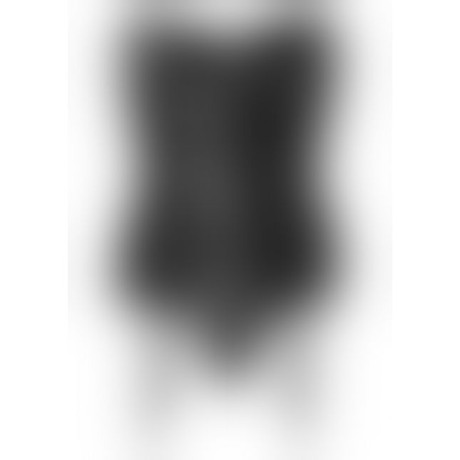 Чорний лаковий корсет на блискавці Avanza, M