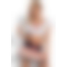 Костюм Obsessive Loviche (Біло-чорно-червоний, S/M)