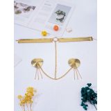 Пестис-сердечка з пензликами та чокером JSY Nipple Sticker RT236114 Golden