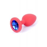 Анальна пробка - Jewellery Silicone Red Plug S Blue