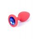Анальна пробка - Jewellery Silicone Red Plug S Blue