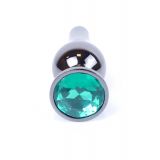 Анальна пробка - Jewellery Dark Silver BUTT PLUG- Green