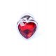 Анальна пробка - Jewellery Silver Heart Plug Red