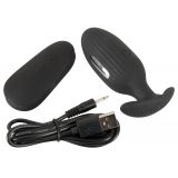 Анальна пробка - XouXou Vibrating E-Stim Butt Plug
