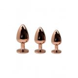 Анальна пробка Wooomy Tralalo Rose Gold Metal Plug MAGENTA S