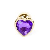 Анальна пробка - Jewellery Gold Heart Plug Purple
