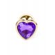 Анальна пробка - Jewellery Gold Heart Plug Purple