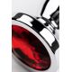 Silver anal plug TOYFA Metal with red round-shaped gem, length 12,2 cm, diameter 2-2,5 cm, weight 14