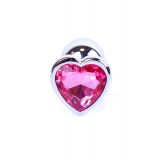 Анальна пробка - Jewellery Silver Heart Plug - Pink