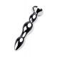 Silver anal plug TOYFA Metal with red round-shaped gem, length 12,2 cm, diameter 2-2,5 cm, weight 14