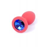 Анальна пробка - Jewellery Silicone Red Plug S Blue