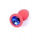 Анальна пробка - Jewellery Silicone Red Plug S Blue