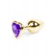 Анальна пробка - Jewellery Gold Heart Plug Purple